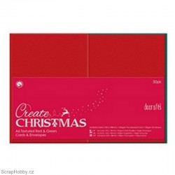 Blahopřání a obálky - 50ks - červených + zelených