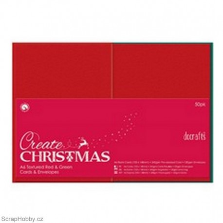 Blahopřání a obálky - 50ks - červených + zelených