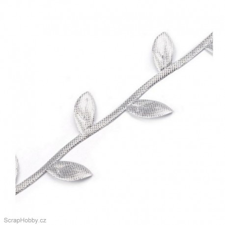 Stužka s lístečky - stříbrná