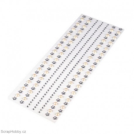 Samolepící pásky - perličky, kytičky, kamínky - crystal