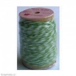 Dvoubarevný stáčený provázek - zeleno-bílý