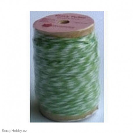 Dvoubarevný stáčený provázek - zeleno-bílý