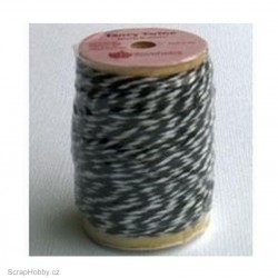 Dvoubarevný stáčený provázek - červo - bílý