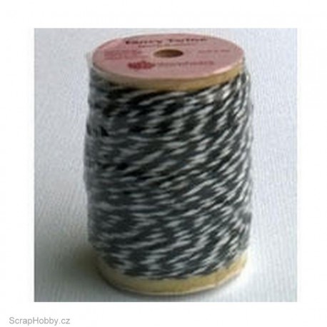 Dvoubarevný stáčený provázek - červo - bílý