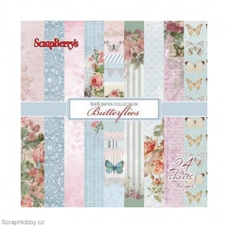 Sada papírů - Butterflies - 15x15cm