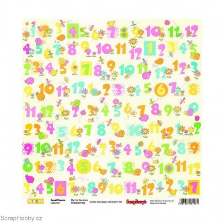 Oboustranný papír - Sweet Dreams - My First Numbers