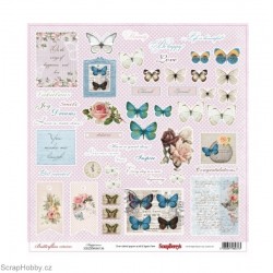 Jednostranný papír - Butterflies - Happiness