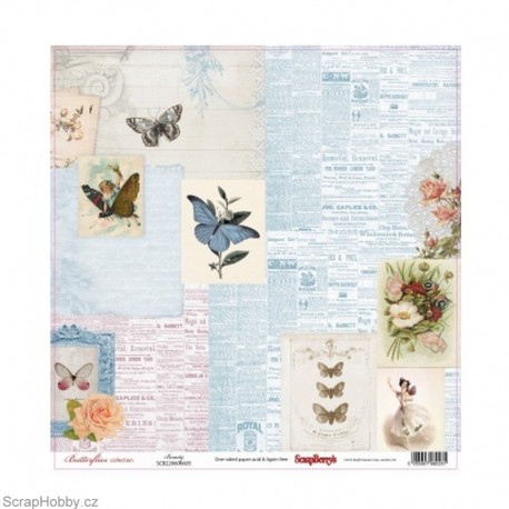 Jednostranný papír - Butterflies - Beauty