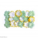 Kytičky z morušového papíru - Zelené a bílo-žluté
