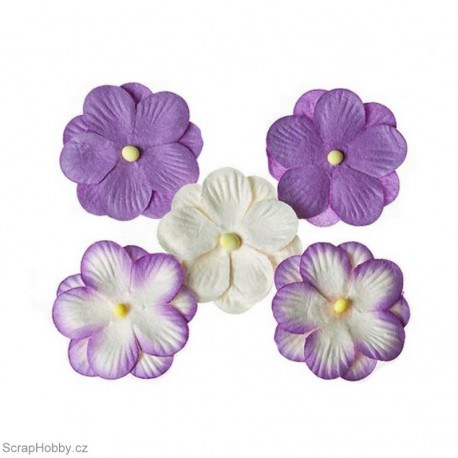 Kytičky z papíru - Fialové - 5ks