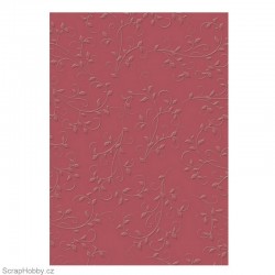 Embosované papíry - Větvičky - červené
