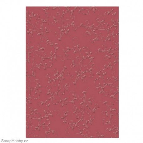 Embosované papíry - Větvičky - červené