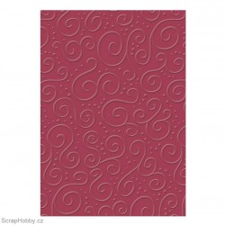 Embosované papíry - Ornamenty - červené