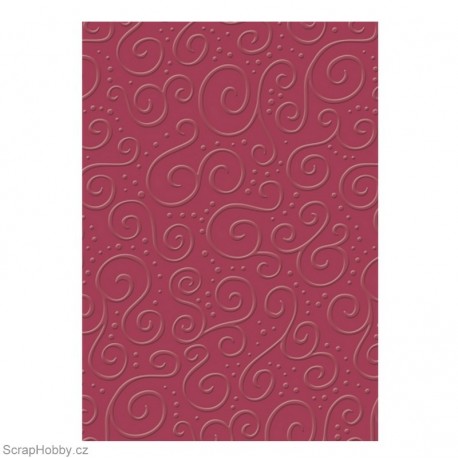 Embosované papíry - Ornamenty - červené