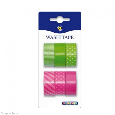 Washi páska - Sada - růžová a zelená