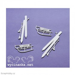 Lyže a sáňky - 4ks