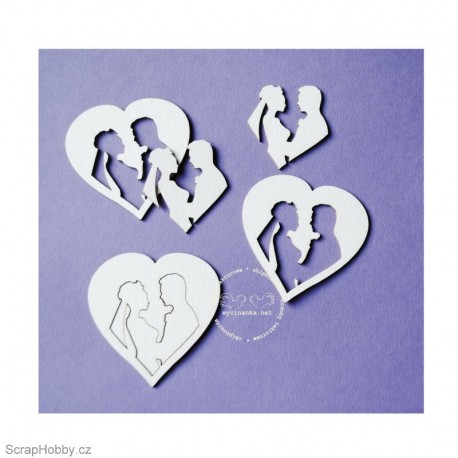 Ženich a nevěsta v srdíčku - 6ks