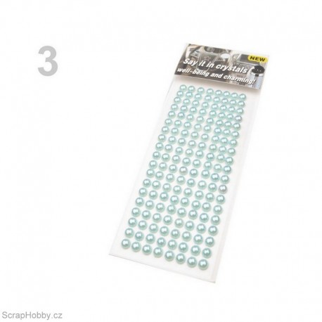 Samolepící perličky - 6mm - 152ks - zelenkavé