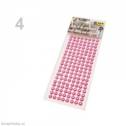 Samolepící perličky - 6mm - 152ks - růžové