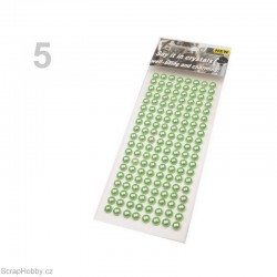 Samolepící perličky - 6mm - 152ks - světle zelené