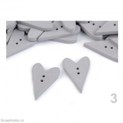 Dřevěná srdíčka - šedá