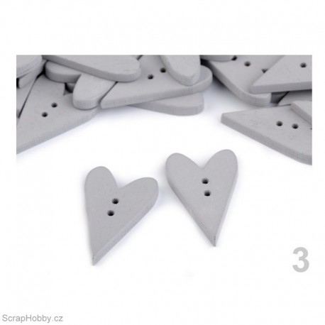 Dřevěná srdíčka - šedá
