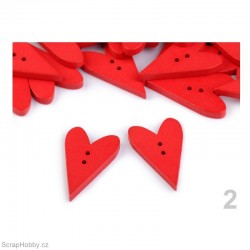 Dřevěná srdíčka - červená