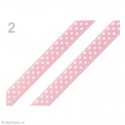 Saténová stuha s puntíky - růžová
