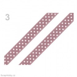 Saténová stuha s puntíky - matně fialová