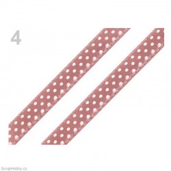 Saténová stuha s puntíky - hnědá