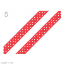 Saténová stuha s puntíky - červená