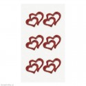 Samolepky - Dvojité srdce s kamínky