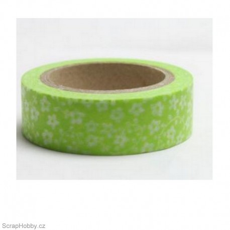 Drobné kvítky v zelené - 10m x 15mm