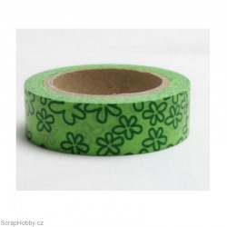 Kytičky - veselé - zelené - 10m x 15mm