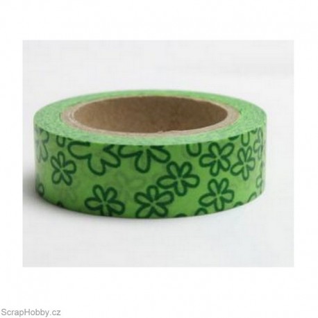 Kytičky - veselé - zelené - 10m x 15mm