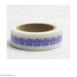 Modro-fialové kytičky - 10m x 15mm