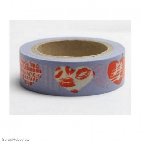 Srdíčka ve fialovo-modré - 10m x 15mm