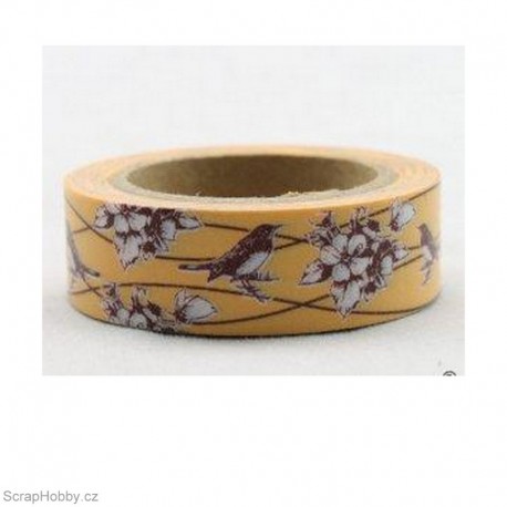 Hnědí ptáčci s větvičkami - 10m x 15mm