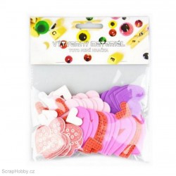 Pěnové výseky - srdíčka 69ks