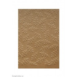 Embosovaná kartička - Listy - dubové - recyklované
