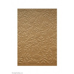 Embosovaná kartička - listy - dubové a bukové - recyklované