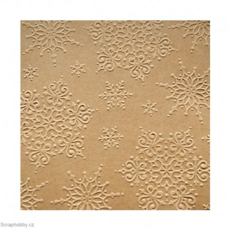 Embosovaná kartička - Vločky