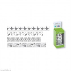 Washi páska - Sada - Bílo-stříbrná II.