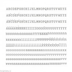 Písmenka 6. šedá - abeceda font Pica