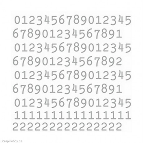 Číslice 6. - šedá, sada číslic font Pica