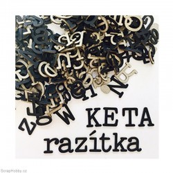 Písmenka 6. - černá, abeceda font Pica