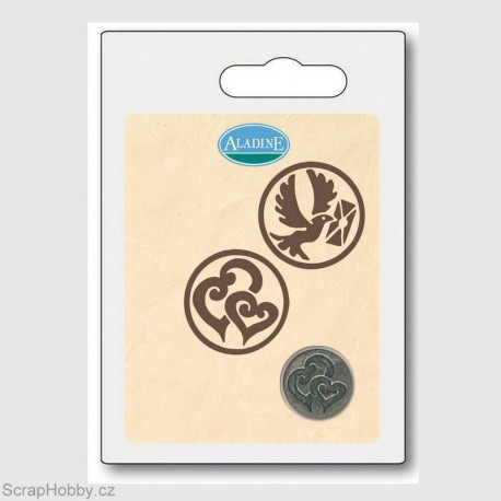 Oboustranné pečetidlo - Holubička a srdíčka