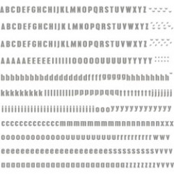 Písmenka 7. šedá - abeceda font Pilsen Plakat