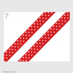 Saténová stuha s puntíky -jasně červená
