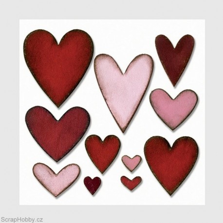 Srdíčkový mix - 11 ks